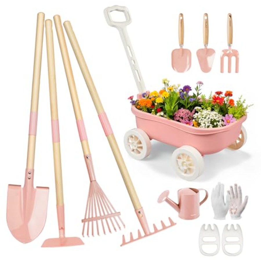 Gardening Tools Japan - 손수레가 포함된 정원 가꾸기 세트, 11피스