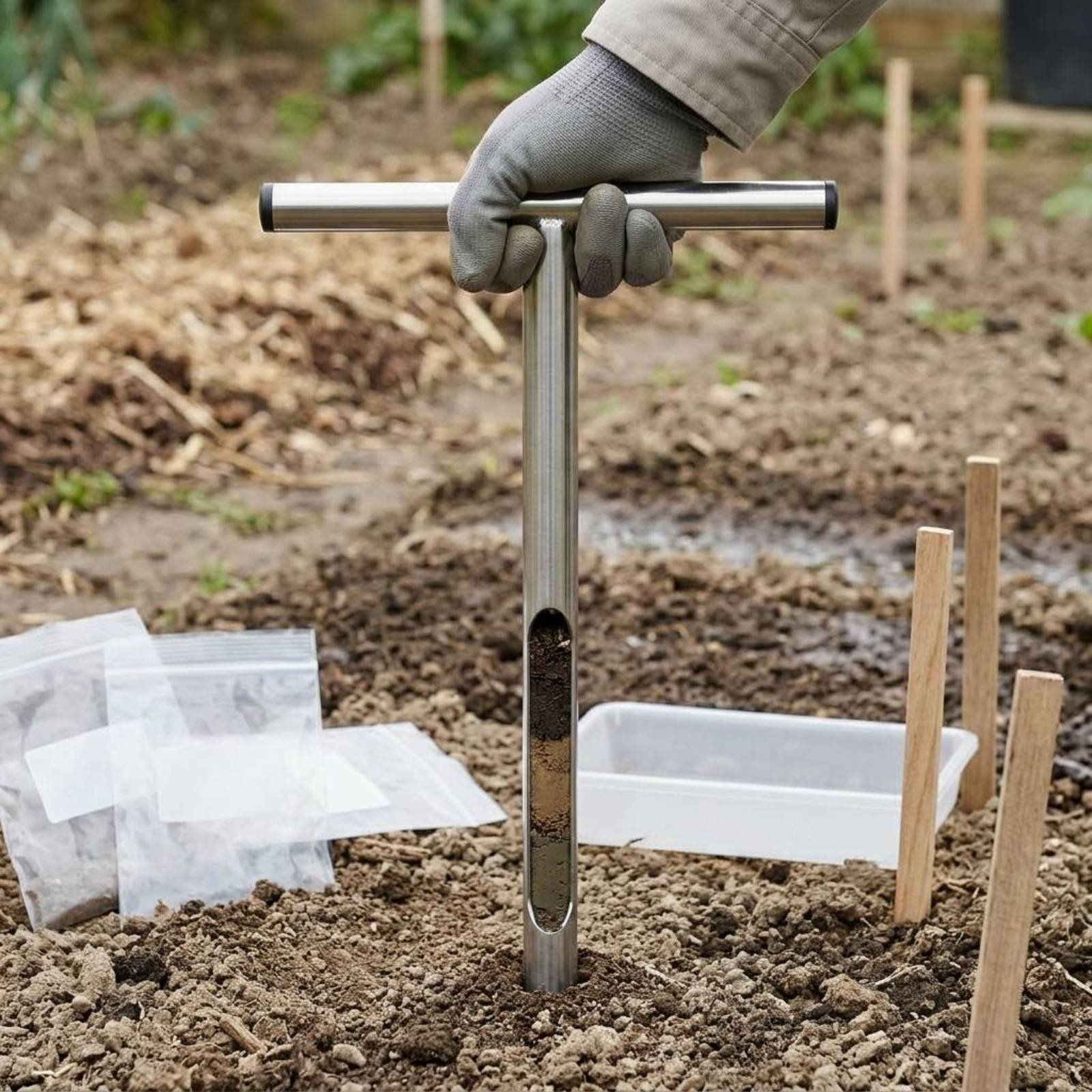 Gardening Tools Uses - 스테인레스 스틸 토양 샘플러 사용하기 쉬운