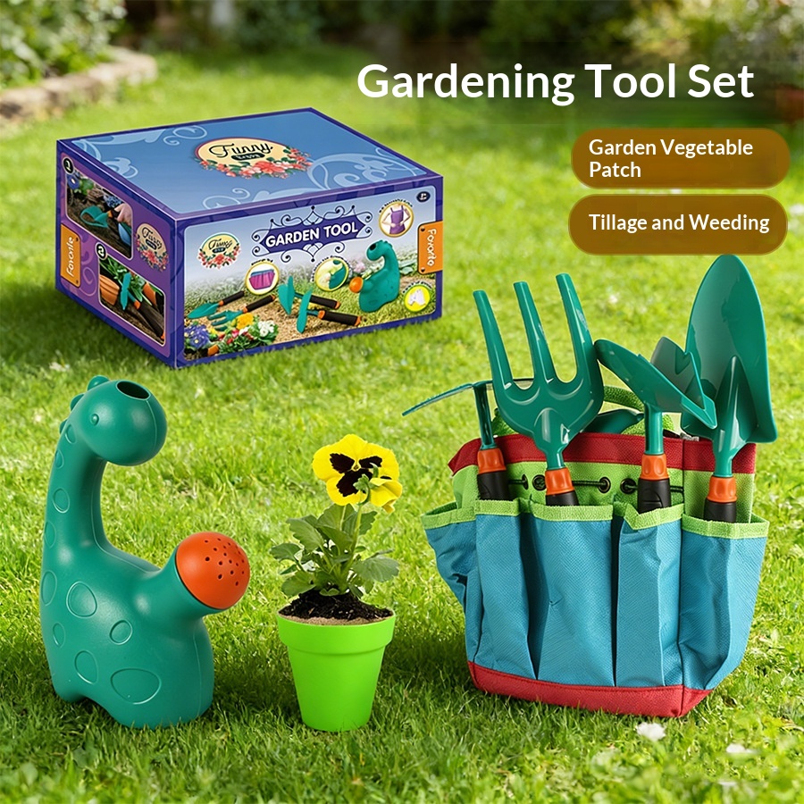 재미있는 어린이 정원 도구 세트, 물뿌리개, 도구 가방 - Gardening Tools Girly 리뷰 및 가격