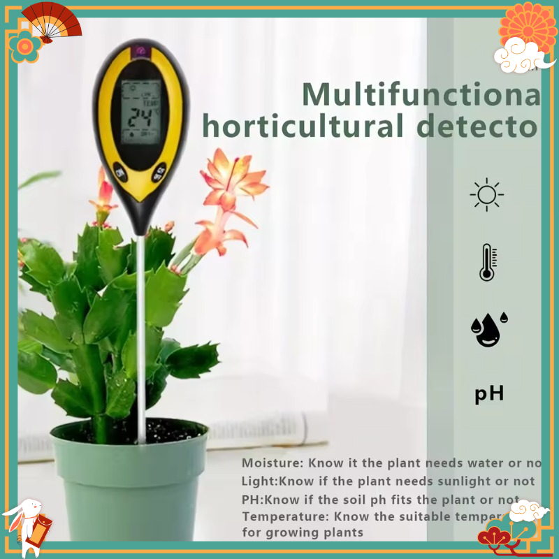 다기능 4-in-1 토양 PH 측정기 수분, 온도, 광 - Gardening Tools Uses 리뷰 및 가격